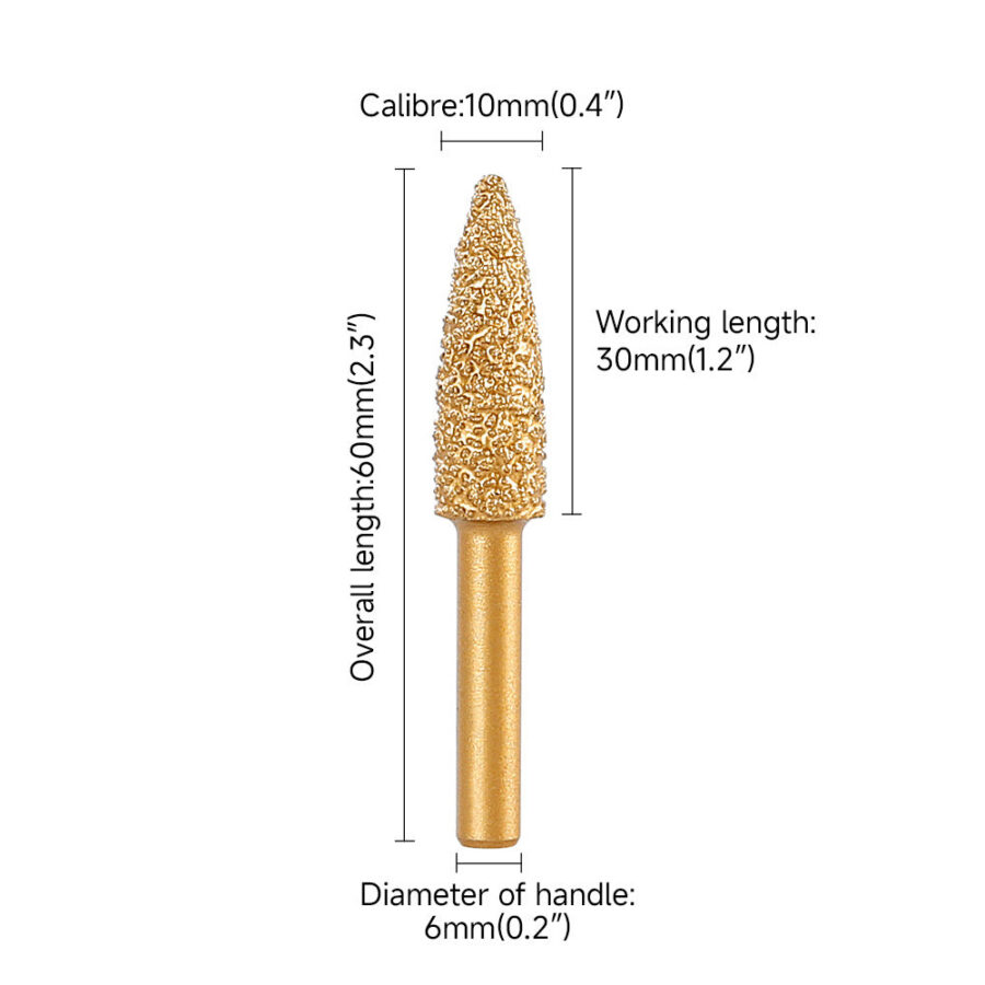 6mm Shank Diamond Grinding Head Set - Rotary Tool Bits for Metal Grinding, Stone Carving & Steel Deburring Engraving Tools