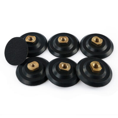 3-4-5" 100-125mm Rubber Grinder Pad, 5/8-11 M10 M14 M16 Thread, Hook & Loop Backing for Dry Wet Stone Sanding & Polishing