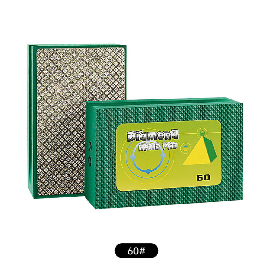 1/5Pcs 60 Grit Diamond Hand Polishing Pads, Foam Backed Wet/Dry Sanding Blocks for Tile, Stone, Marble, Granite & Glass