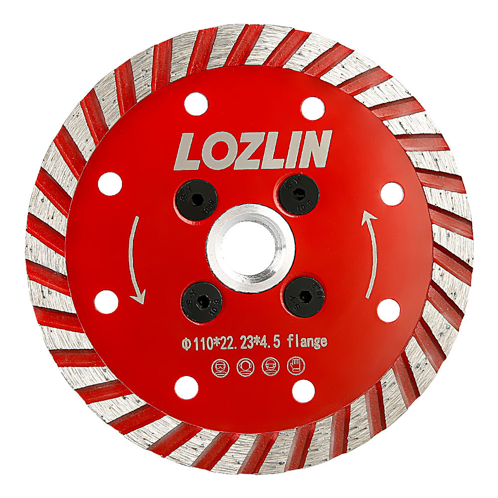 4.3" 110mm Diamond Saw Blade, 5/8-11 M14 M10 Arbor, Angle Grinder Disc for Stone Concrete Cutting Chamfering & Shaping