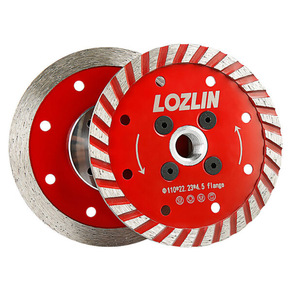 4.3" 110mm Diamond Saw Blade, 5/8-11 M14 M10 Arbor, Angle Grinder Disc for Stone Concrete Cutting Chamfering & Shaping