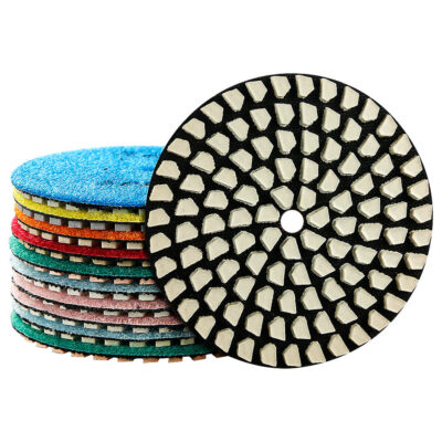 8PCS 4Inch Dry Diamond Pads - 50#-3000# Grit Marble/Quartz Stone Angle Grinder Polishing Disc