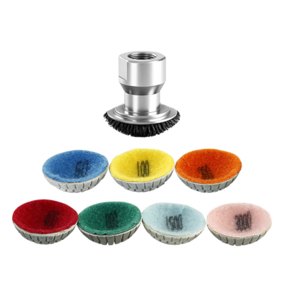 8PCS 2in Curved Diamond Buffing Pads, 6 Grit Concave Polishing Discs, Angle Grinder Tools for Granite Marble Ceramic Curved Edge Polishing
