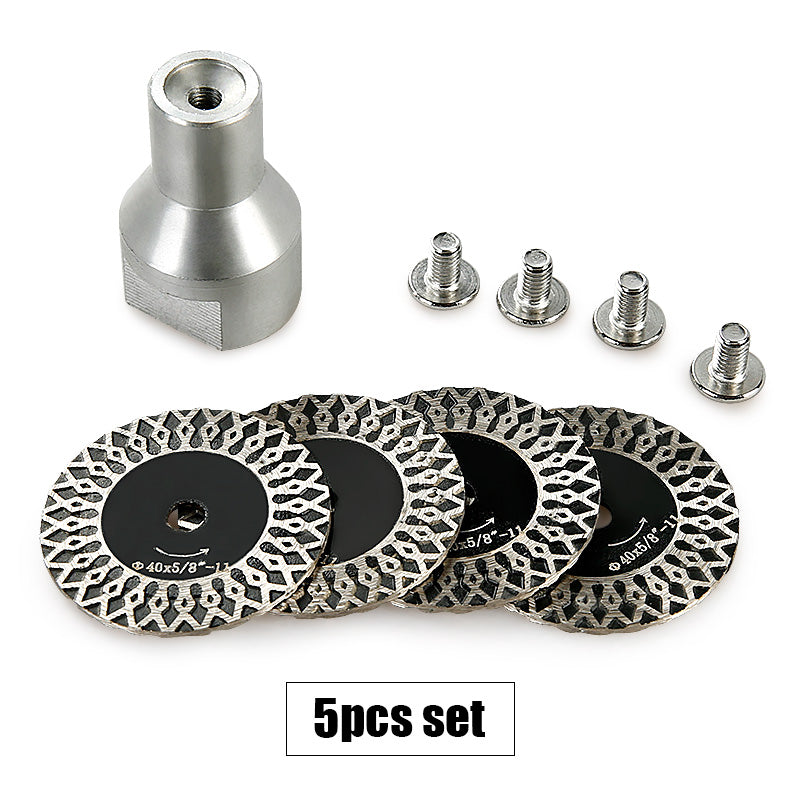 5Pcs 1.57" Corrugated Diamond Saw Blades, 5/8-11 M14 M10 Thread, Angle Grinder Disc for Marble Granite Ceramic Stone Cutting
