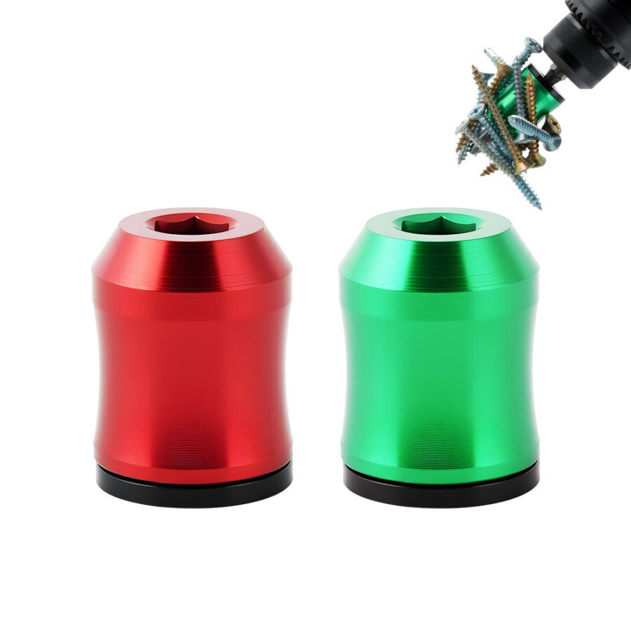 2Pcs Strong Magnetic Screw Ring, 1/4 Inch 6.35mm Universal Magnetic Bit Ring for Hex Screwdriver & Power Drill Bits