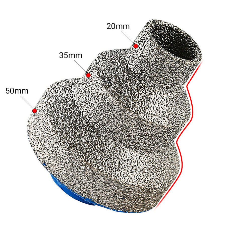 LOZLIN 20-35-50mm Diamond Step Chamfer Drill Bit, 5/8-11 M14 M10 Thread, Tile Marble Porcelain Hole Enlarging & Edge Trimming Tool