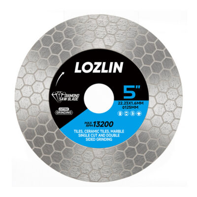 LOZLIN 4.5/5 Inch Diamond Saw Blades for Ceramic Tile & Stone, Precision Cutting Wheel for Marble, Granite, Home Renovation and DIY Projects