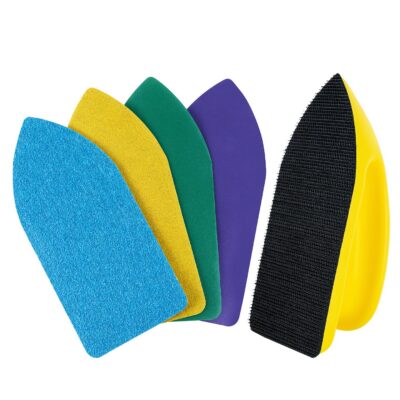 LOZLIN Mini Detail Hand Sander Kit, 5/21Pcs Hook & Loop Sanding Blocks, 80-600 Grit Abrasive Pads for Wood, Metal, Furniture, Crafts & Tight Spaces