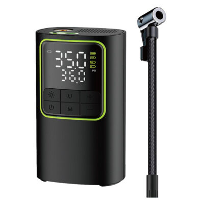 Portable Rapid-Inflation Tire Inflator, Rechargeable Digital Air Pump for Car, Motorcycle and Bicycle Tires