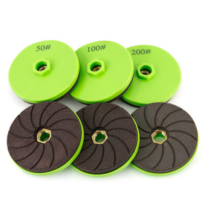 LOZLIN 3Pcs 4" Diamond Grinding Wheels, Chamfering Edge Polishing Tool for Tile, Marble & Granite, Angle Grinder Accessory