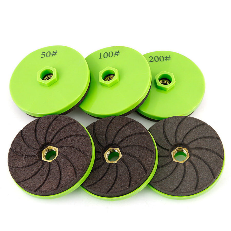 LOZLIN 3Pcs 4" Diamond Grinding Wheels, Chamfering Edge Polishing Tool for Tile, Marble & Granite, Angle Grinder Accessory