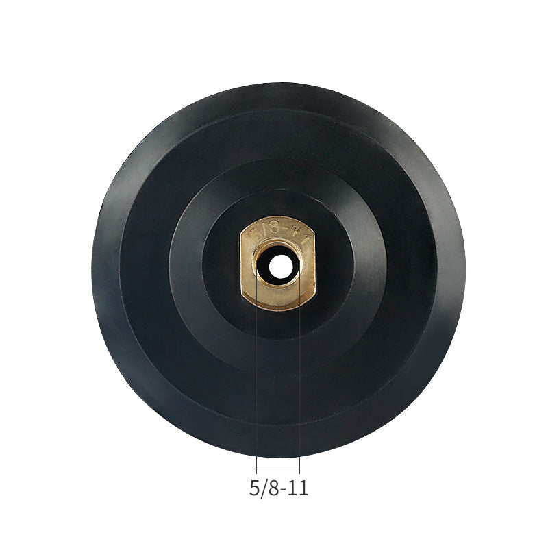 3-4-5" 100-125mm Rubber Grinder Pad, 5/8-11 M10 M14 M16 Thread, Hook & Loop Backing for Dry Wet Stone Sanding & Polishing
