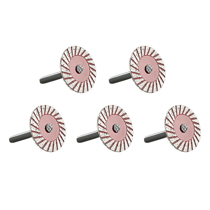 5Pcs 1.5" 40mm Serrated Diamond Stone Carving Blades, Rotary Tool Blades with Handle for Marble Granite Tile Engraving & Cutting