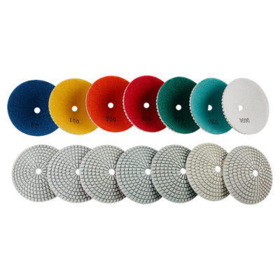 8PCS 4" 100mm Diamond Convex Polishing Pads, Bowl Arc Stone Grinding Polishing Discs with Backer Pad for Marble Granite Countertop