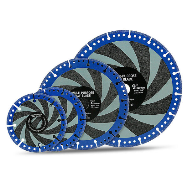 4.5-9" 115-230mm Diamond Dry Cutting Blades, Multi-Material Angle Grinder Disc for Metal, Stone, Marble, Steel and Iron