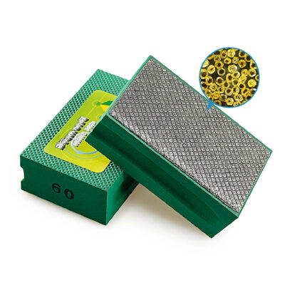 1/5Pcs 60 Grit Diamond Hand Polishing Pads, Foam Backed Wet/Dry Sanding Blocks for Tile, Stone, Marble, Granite & Glass