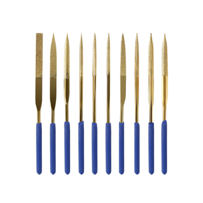 10-piece file set for polishing and grinding metal, wood, glass, and jewelry