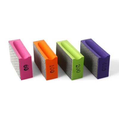 4Pcs Diamond Hand Polishing Pad Set, Foam Sanding Blocks for Edge Detailing, Glass Tile Ceramic Wood Marble Multi-Surface Tools