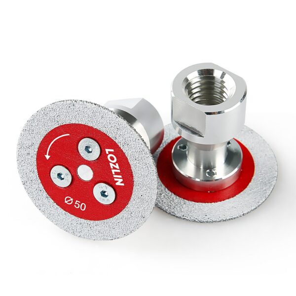 3Pcs 2"  Vacuum Brazed Diamond Blades, Detachable Flange 5/8-11 M14 M10, Angle Grinder Disc for Stone Tile Metal Cutting & Carving