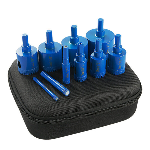 10PCS Diamond Drill Bit Set - for Marble Tile & Stone Drilling - Hole Opener Kit withFit Electric Drills - Wet/Dry Masonry Drilling Tools