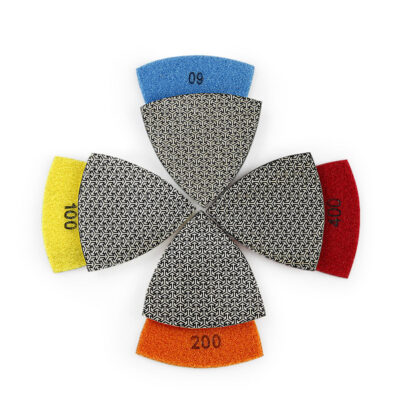 4Pcs Electroplated Diamond Triangular Blades, 60/100/200/400 Multi Grit, Oscillating Tool Accessories for Stone Wood Sanding Shaping Polishing