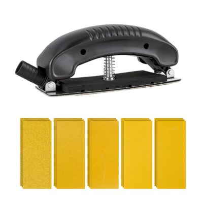 16Pcs Hand Sanding Block & Sandpaper Set, 80-800 Grit Mesh Handle Sander for Wood, Metal, Drywall & Auto Paint